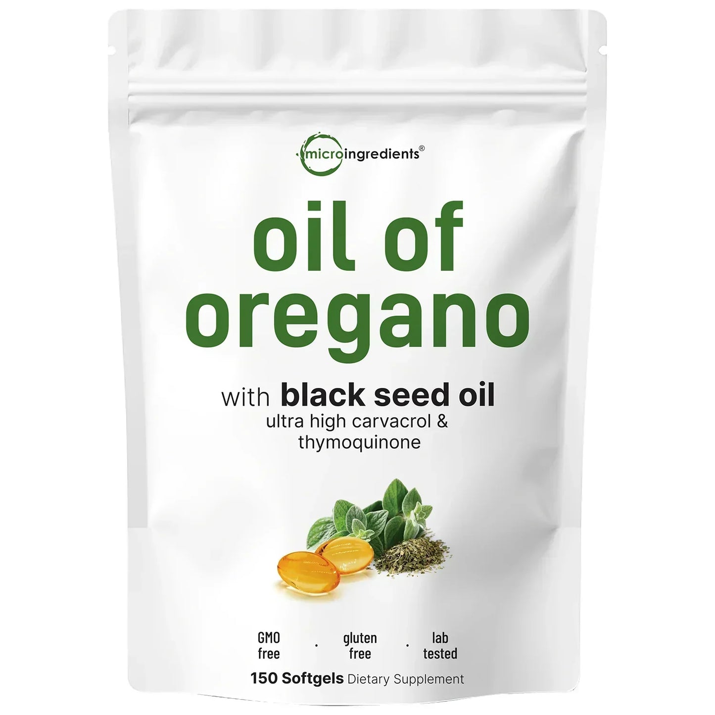 Oregano Oil with Black Seed Oil Powerful Immune Support| Non-GMO, 3rd-Party Tested