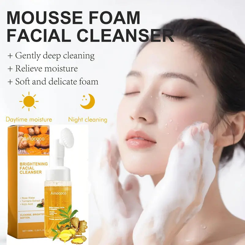 Turmeric Brightening Facial Wash Deep Cleansing Facial Cleanser Suitable for Oily Skin