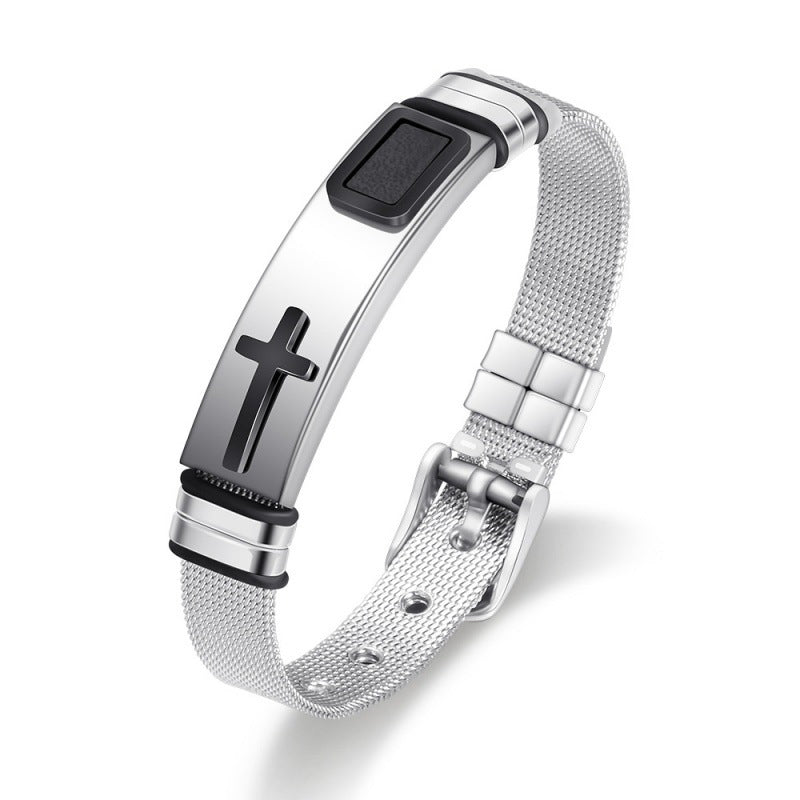 π’ 50% OFF NOW! β° Men's Stainless Steel Cross Bracelet β Durable, tarnish-resistant & perfect for daily wear or spiritual style βοΈ