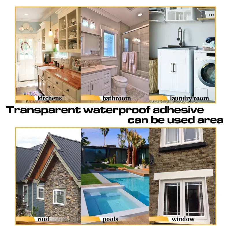 35oz Transparent Waterproof Adhesive Coating - Invisible Sealant, Super Strong Adhesion for Indoor & Outdoor Use