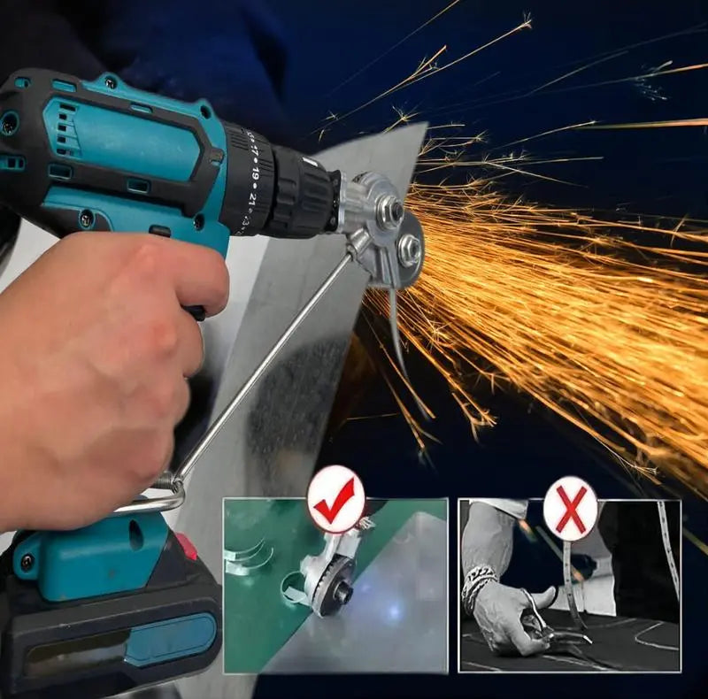 Electric Drill Metal Cutter Attachment — Nibbler Shears for Sheet Metal, Steel & Aluminum