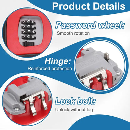 Wall Mount 4-Digit Combination Key Lock Box