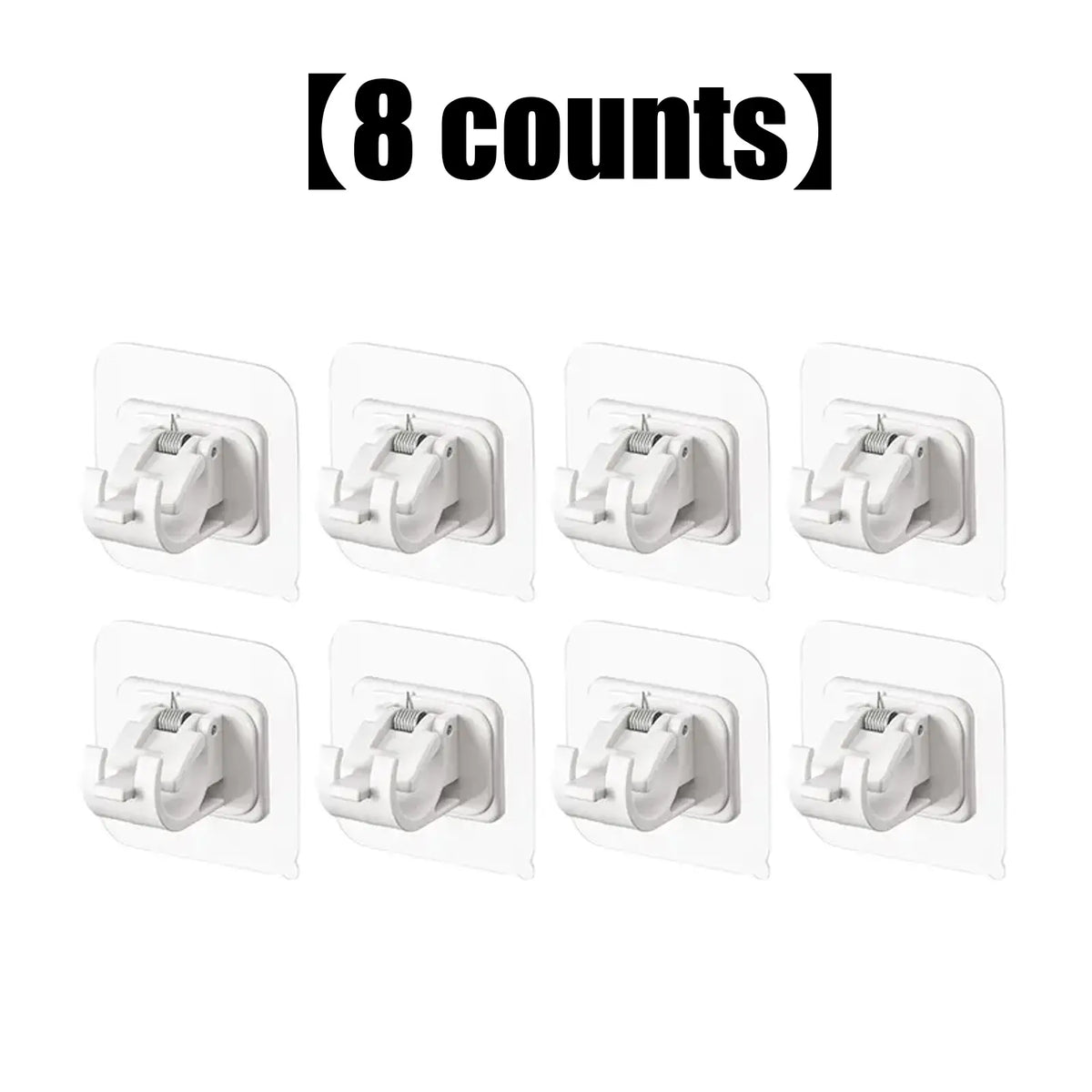 A set of 8PCS Curtain Rod Brackets with Clips,Transparent Drapery Hooks,Rod Hanging,Adjustable Rods Holder