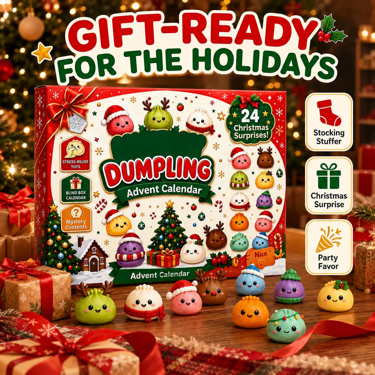 Sports & Outdoor Dumpling Squishy Advent Calendar 24