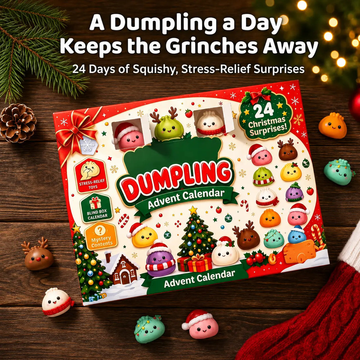Sports & Outdoor Dumpling Squishy Advent Calendar 24