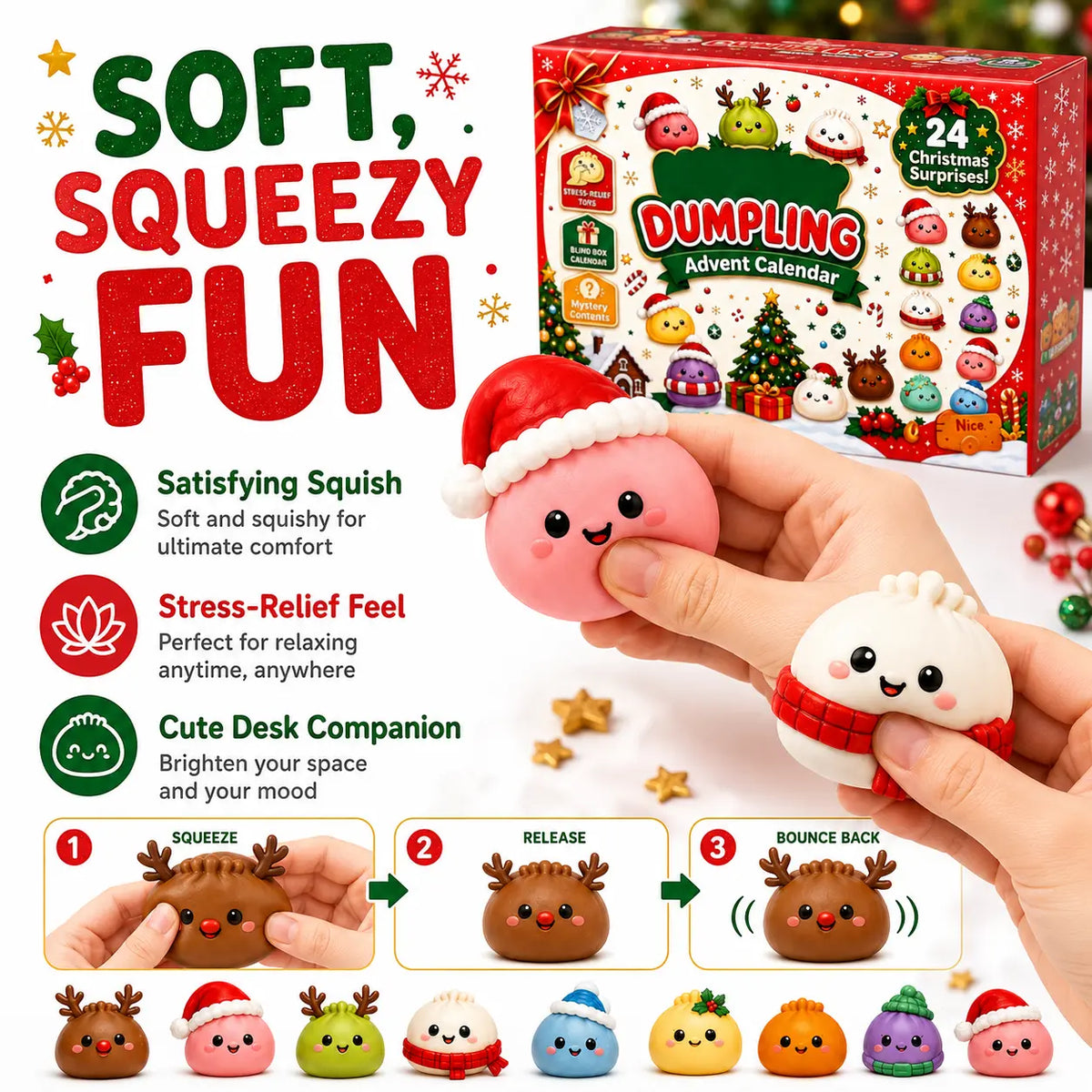 Sports & Outdoor Dumpling Squishy Advent Calendar 24