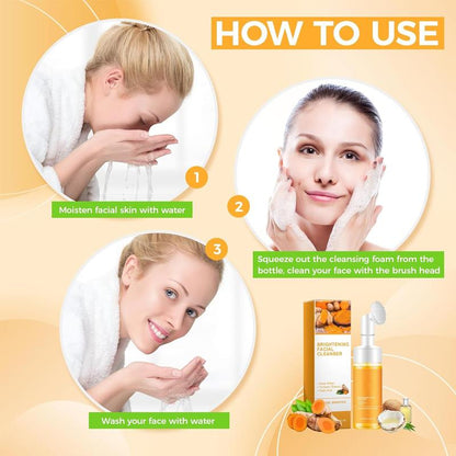 Turmeric Brightening Facial Wash Deep Cleansing Facial Cleanser Suitable for Oily Skin