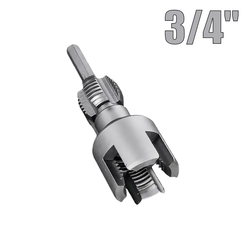 2-in-1 PVC Pipe Thread Cutting Tool — Internal & External Threading, 1/2" & 3/4", Drill-Powered