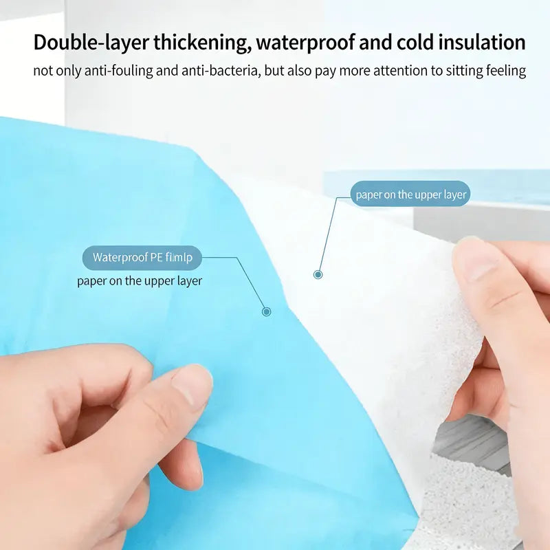 10 Packs Tear-Free Disposable Toilet Seat Covers - 16x24" Waterproof Non-Slip for Travel, Public Restrooms & Outdoors (Individual Package)