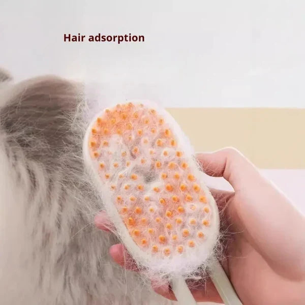 3-in-1 Steam Pet Grooming Brush – Self-Cleaning, Anti-Static Mist, Bionic Anti-Scratch Pins | Dogs & Cats (White)