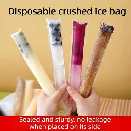 Disposable Popsicle Bags (100 PCS) — Food-Grade Ice Pop Molds for Homemade Frozen Treats