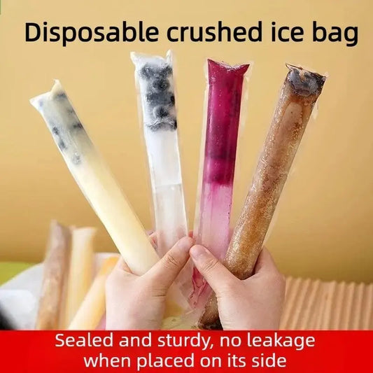 Disposable Popsicle Bags (100 PCS) — Food-Grade Ice Pop Molds for Homemade Frozen Treats