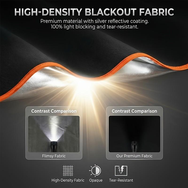 Portable Car Windshield Sunshade, Fabric Heat‑Insulating Sun Visor for Sedan SUV Truck, Summer Travel Camping Car Sun Cover