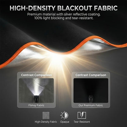 Portable Car Windshield Sunshade, Fabric Heat‑Insulating Sun Visor for Sedan SUV Truck, Summer Travel Camping Car Sun Cover
