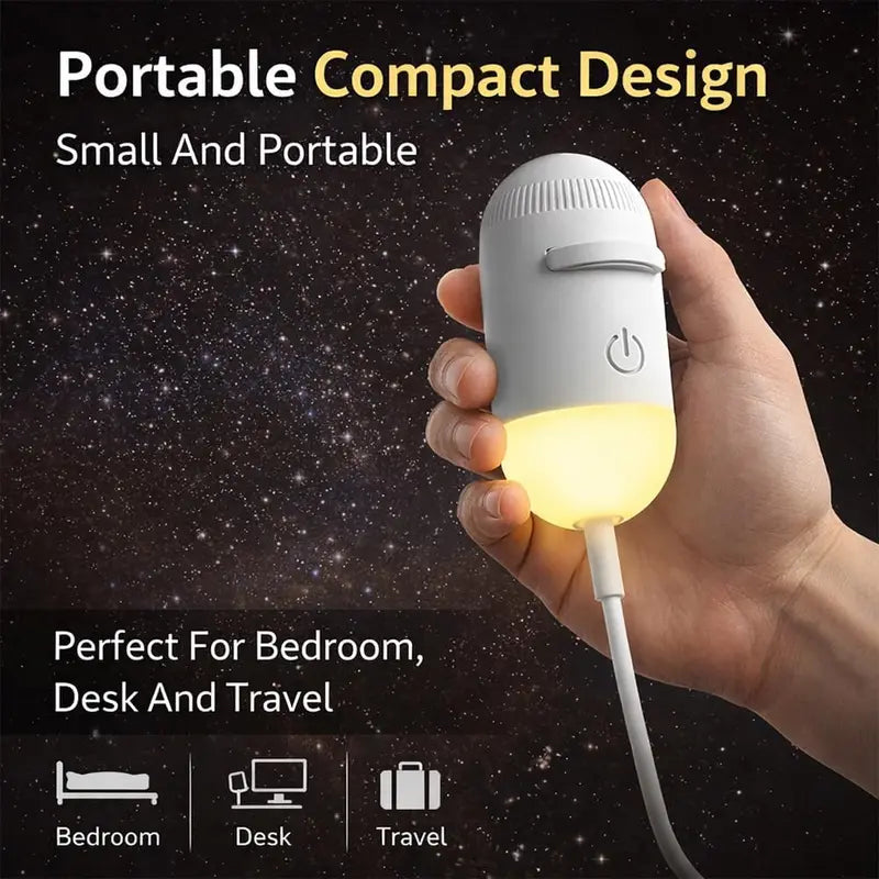 Galaxy Projector 2-in-1 — Starry Sky Night Light with , USB Powered, 360° Adjustable