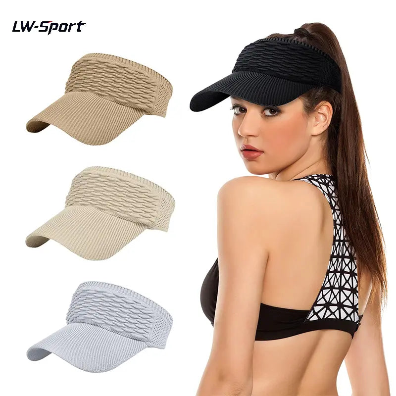 Women's Sun Visor Hat  — Open-Top Ponytail Cap, UV Protection, Foldable & Breathable
