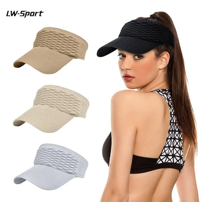 Women's Sun Visor Hat  — Open-Top Ponytail Cap, UV Protection, Foldable & Breathable