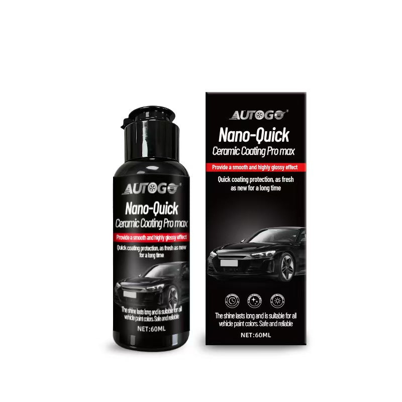 AUTOGO Nano-Quick Ceramic Coating Pro Max - Fast-Drying Hydrophobic Car Coating, Deep Gloss & Long-Lasting Protection (60ml/100ml)