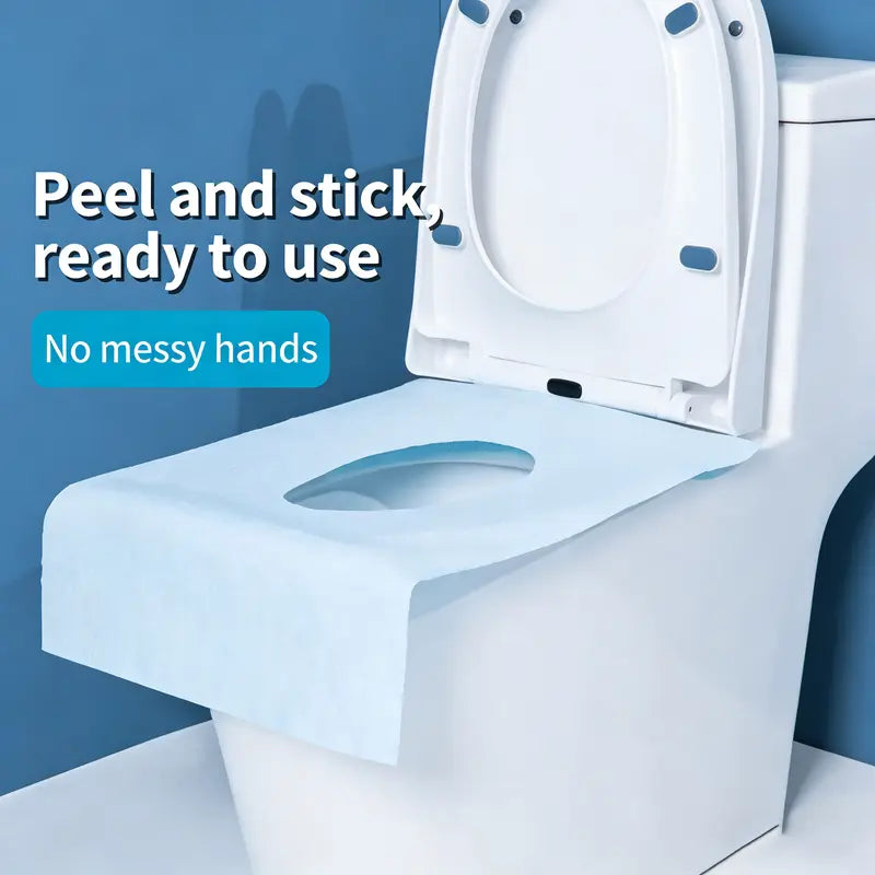10 Packs Tear-Free Disposable Toilet Seat Covers - 16x24" Waterproof Non-Slip for Travel, Public Restrooms & Outdoors (Individual Package)