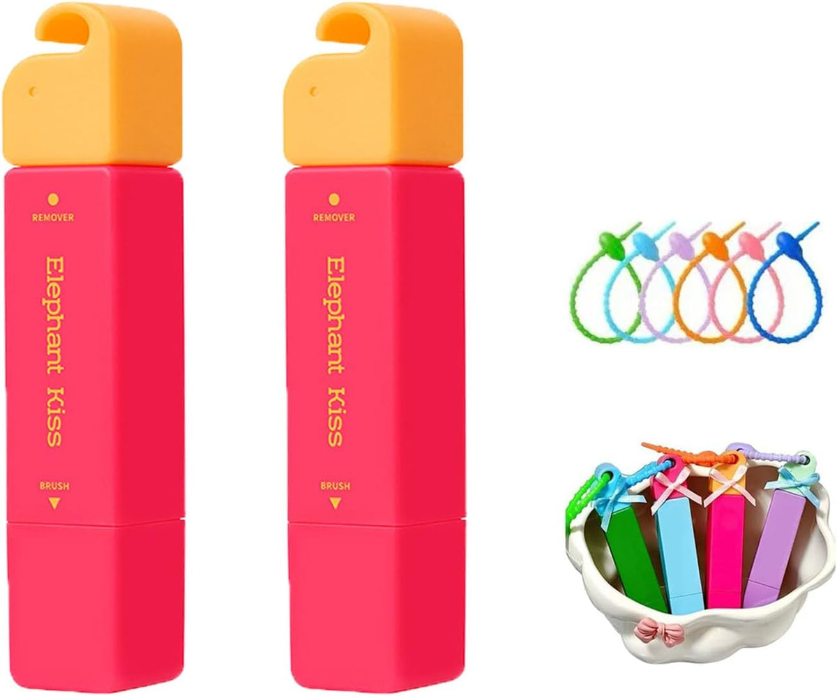 Elephant Kiss Stain Remover, 3-Second Stain Remover Pen for Clothes, 12ml On-the-Go Spot Cleaner, Double Head Instant Treater Sticks With Lanyard, Travel & Pocket-Sized (Red)