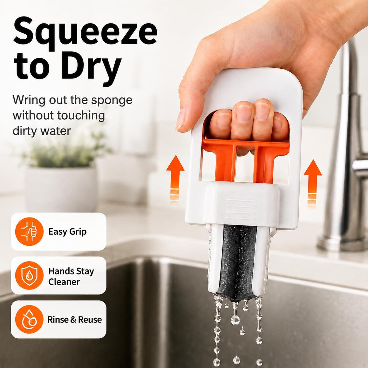 Self-Squeezing Mini Mop, Portable Foldable Handheld Mop for Counter