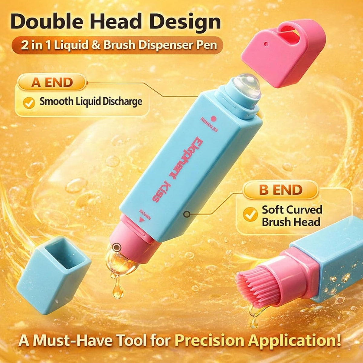 Elephant Kiss Stain Remover, 3-Second Stain Remover Pen for Clothes, 12ml On-the-Go Spot Cleaner, Double Head Instant Treater Sticks With Lanyard, Travel & Pocket-Sized (Red)