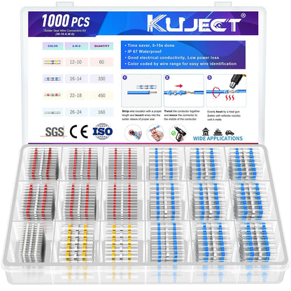 Kuject Heat Shrink Solder Seal Wire Connectors Kit 120PCS