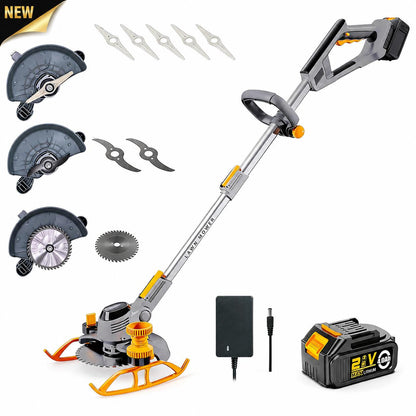 CORVELLAN 3 in 1 Cordless Lawn Care Trimmer 21V with 3 Cutting Heads