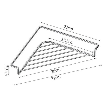Stainless Steel Triangular Corner Sink Shelf, Drainage Open Wire Rack, Sponge Brush Cloth Holder for Kitchen Sink