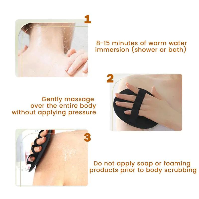 Soft Rubber Shower Scrubber (4 Pack) — Gentle Exfoliating Bath Brush