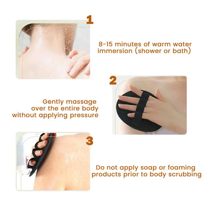 Soft Rubber Shower Scrubber (4 Pack) — Gentle Exfoliating Bath Brush