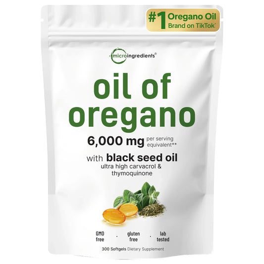 Oregano Oil with Black Seed Oil  Powerful Immune Support| Non-GMO, 3rd-Party Tested