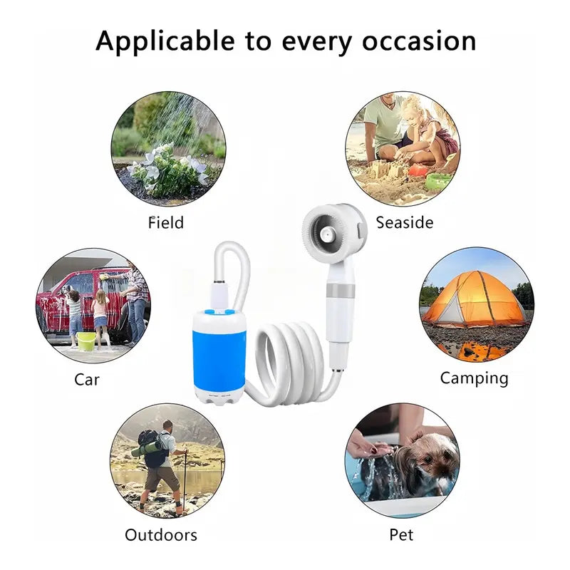 Portable Handheld Electric Shower - Outdoor Camping Shower Pump for Hiking, Pet Bathing & Car Washing