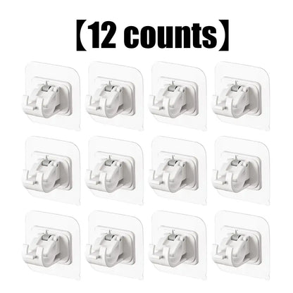 A set of 8PCS Curtain Rod Brackets with Clips,Transparent Drapery Hooks,Rod Hanging,Adjustable Rods Holder
