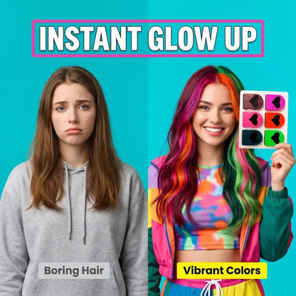 Washable Temporary Hair Chalk Set – 6–12 Vibrant Colors