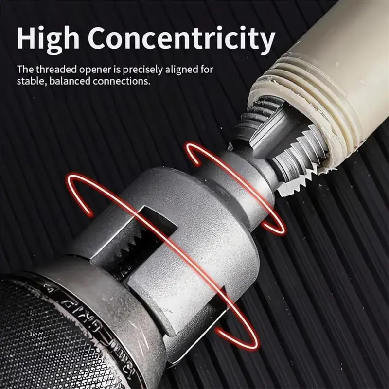 2-in-1 PVC Pipe Thread Cutting Tool — Internal & External Threading, 1/2" & 3/4", Drill-Powered