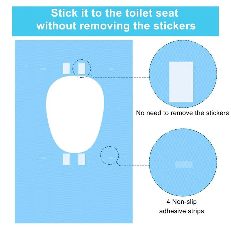 10 Packs Tear-Free Disposable Toilet Seat Covers - 16x24" Waterproof Non-Slip for Travel, Public Restrooms & Outdoors (Individual Package)