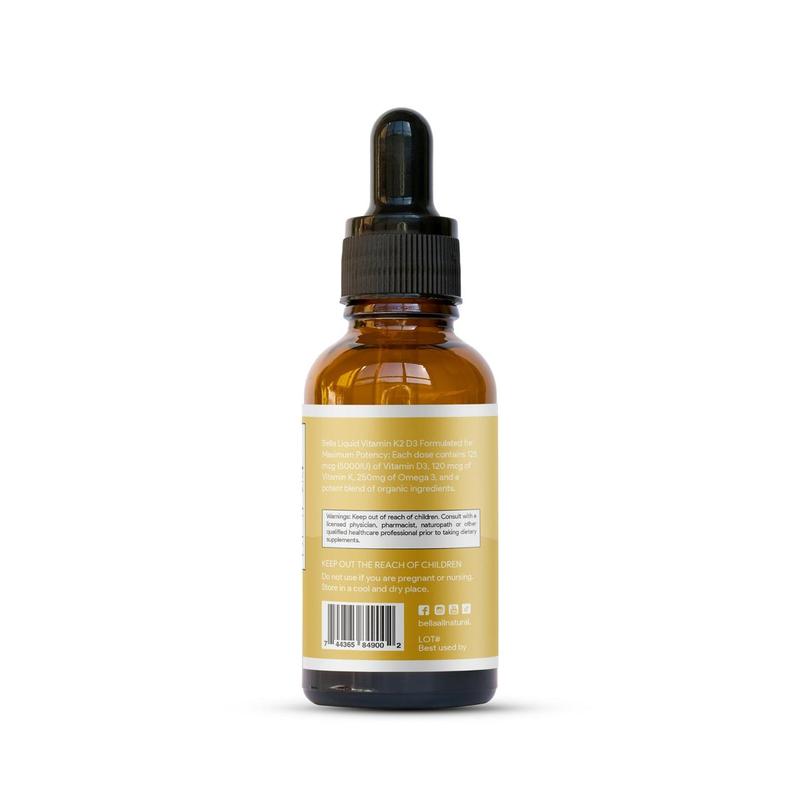 All Natural D3 K2 Drops Organic Omega 3 MCT Oil 50ml Supplement for Daily Health Needs