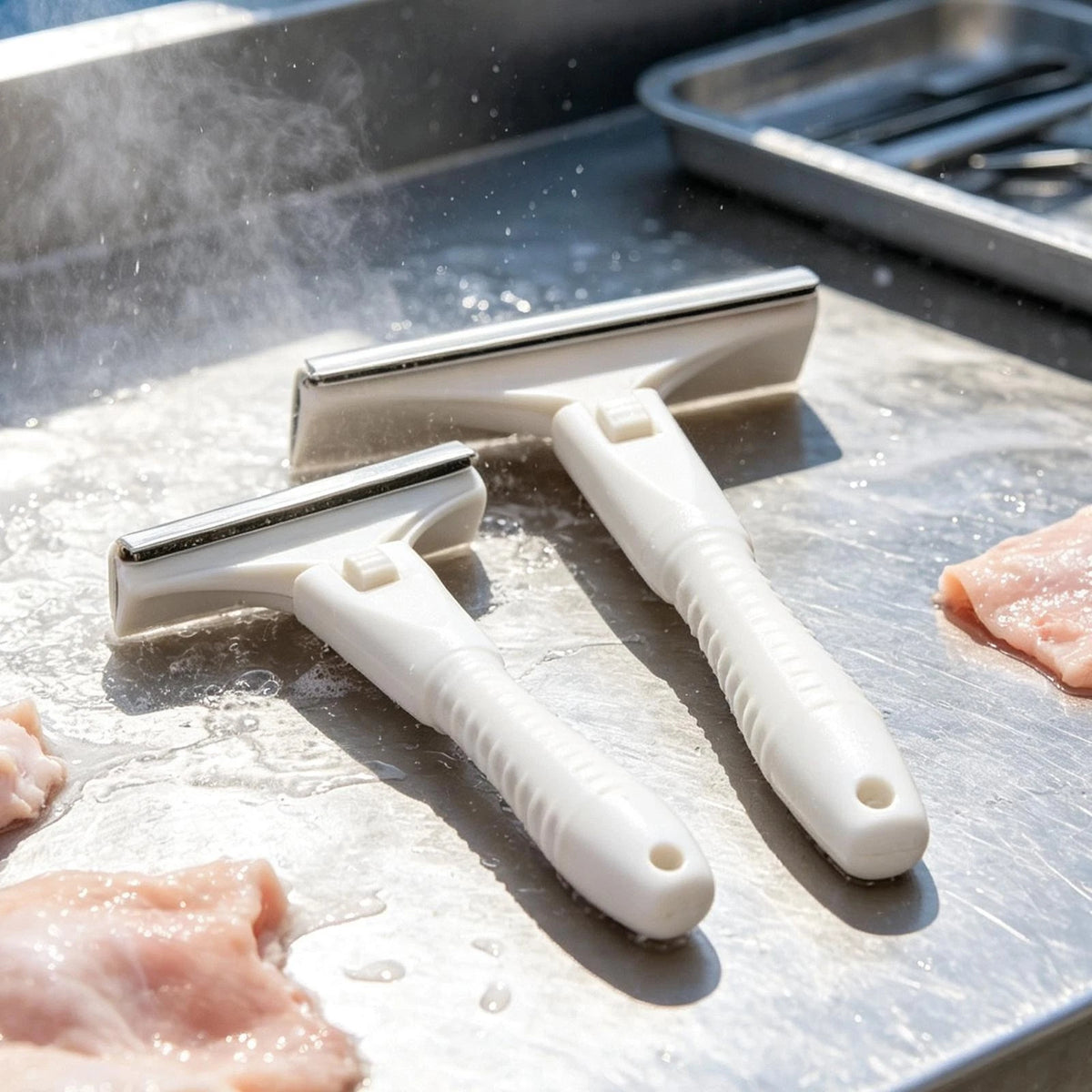 Stainless Steel Meat Scraper,Handheld Fat Trimmer For Beef & Pork, Meat Slicer